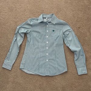 Women’s Cinch Teal Striped Button Up Shirt